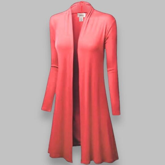 Neiman Marcus Soft Red Cotton Cardigan | Size L - Picture 1 of 6